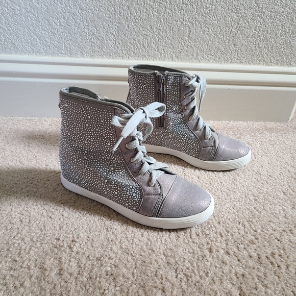 Stuart Weitzman Vance Jewel Hidden Wedge High Top Sneaker - Picture 2 of 11